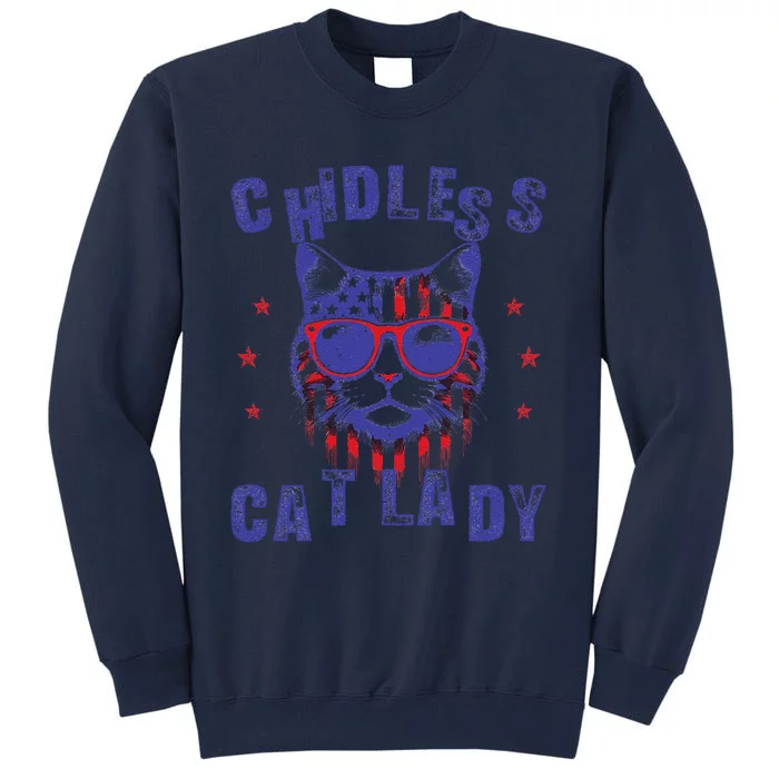 Childless Cat Ladies For Kamala Harris 2024 Election Vintage Tall Sweatshirt