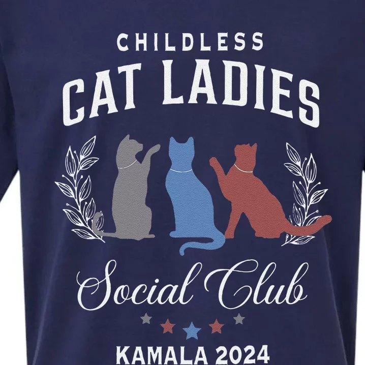 Childless Cat Ladies For Kamala Harris 2024 Election Sueded Cloud Jersey T-Shirt