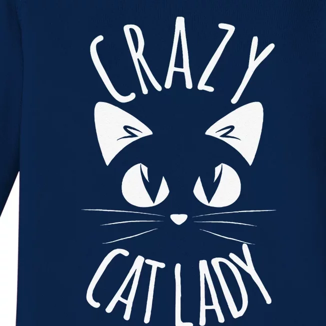 CRAZY CAT LADY Funny Fur Mom Mothers Day Christmas Birthday Baby Long Sleeve Bodysuit