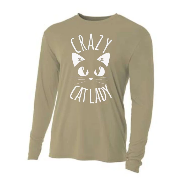 CRAZY CAT LADY Funny Fur Mom Mothers Day Christmas Birthday Cooling Performance Long Sleeve Crew