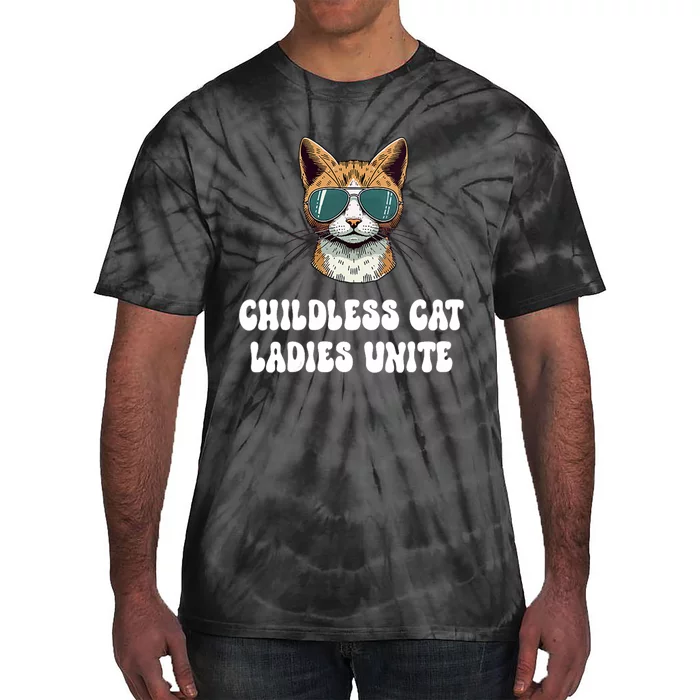 Childless Cat Ladies Unite Funny Cute Tie-Dye T-Shirt