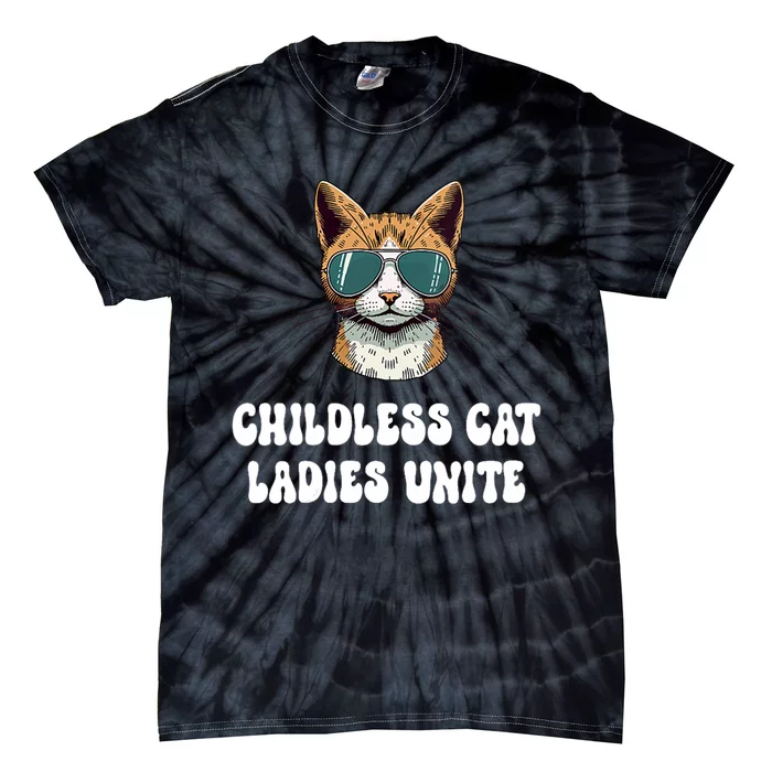 Childless Cat Ladies Unite Funny Cute Tie-Dye T-Shirt