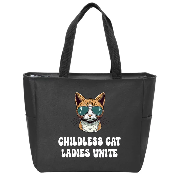 Childless Cat Ladies Unite Funny Cute Zip Tote Bag