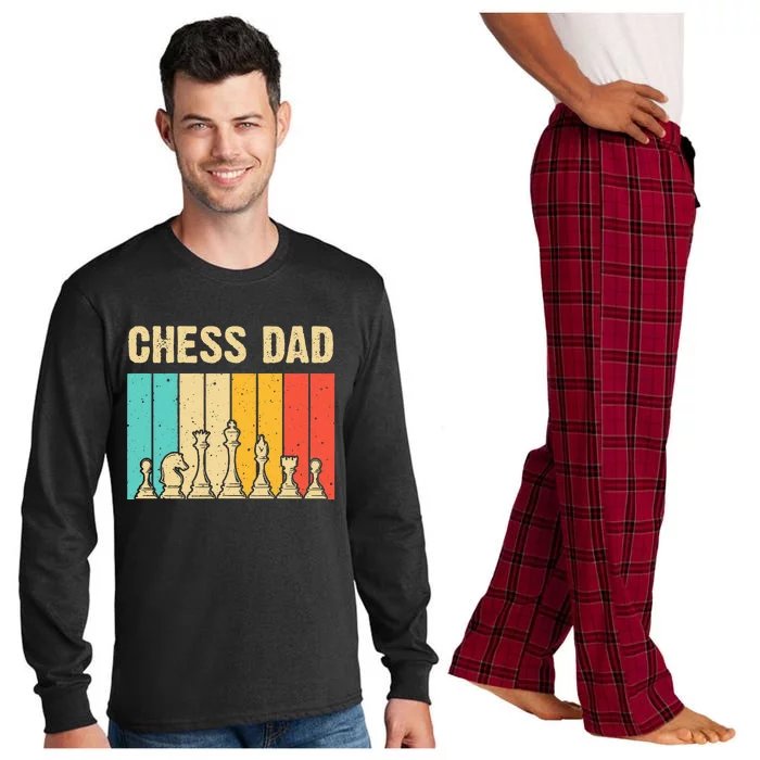 Cool Chess Lover Art For Dad Men Father Novelty Chess Player Long Sleeve Pajama Set