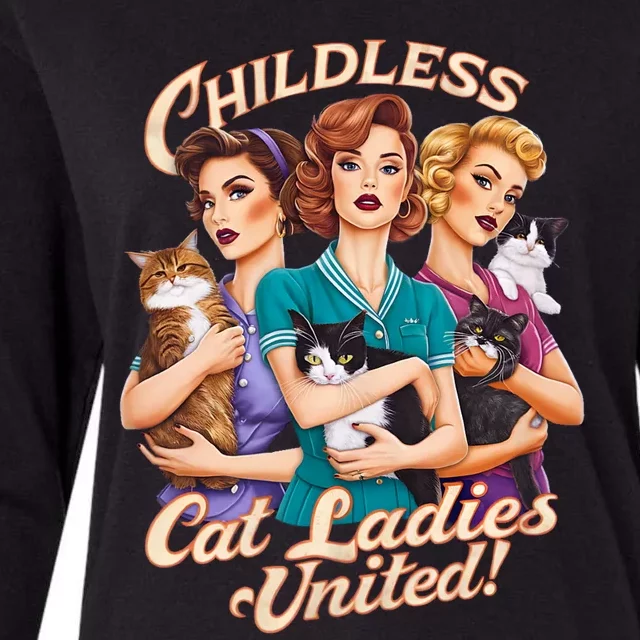 Childless Cat Ladies United Womens Cotton Relaxed Long Sleeve T-Shirt