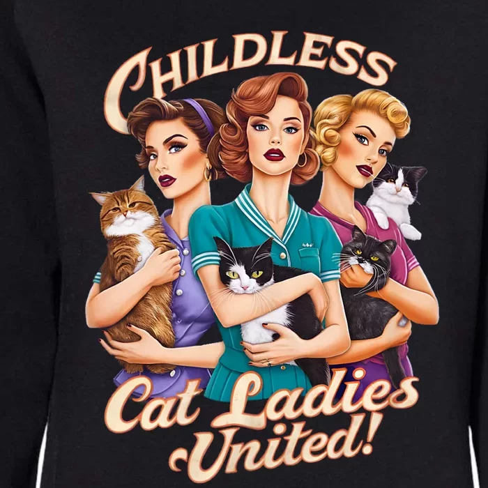 Childless Cat Ladies United Womens California Wash Sweatshirt