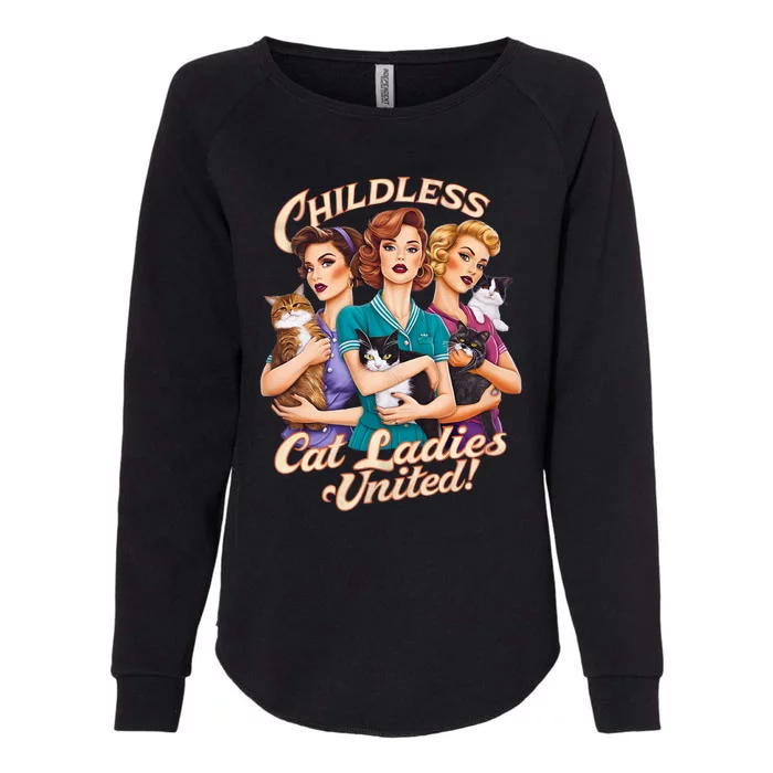 Childless Cat Ladies United Womens California Wash Sweatshirt