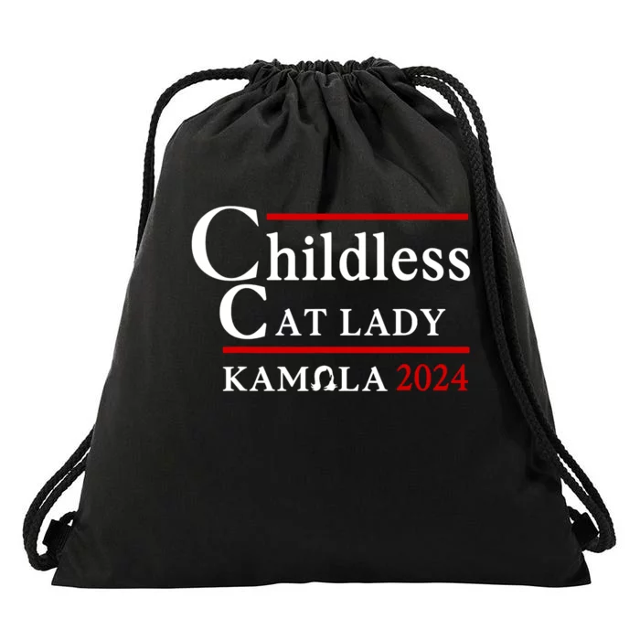 Childless Cat Lady 2024 Kamala Drawstring Bag