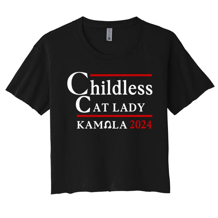 Childless Cat Lady 2024 Kamala Women's Crop Top Tee