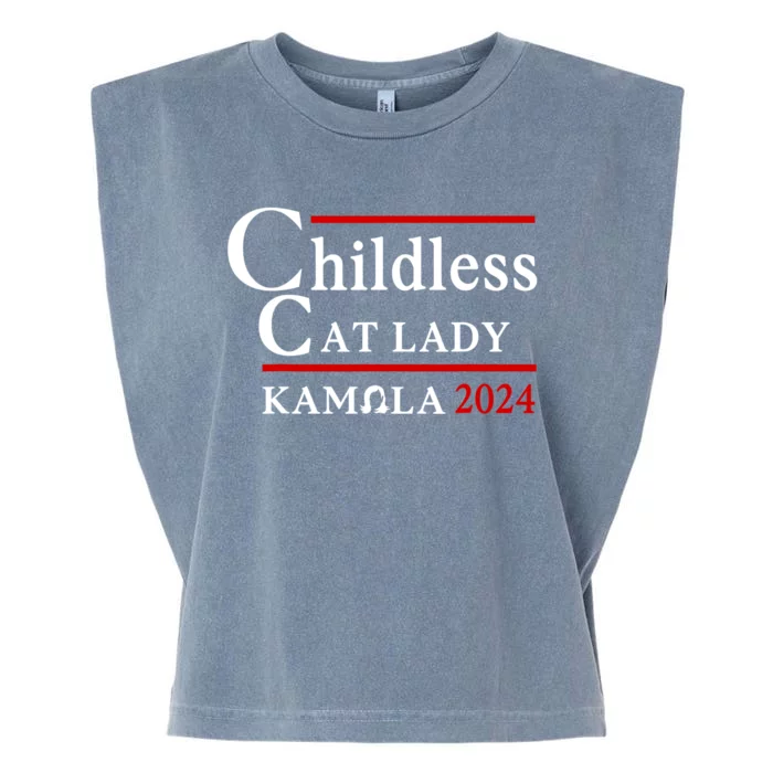 Childless Cat Lady 2024 Kamala Garment-Dyed Women's Muscle Tee