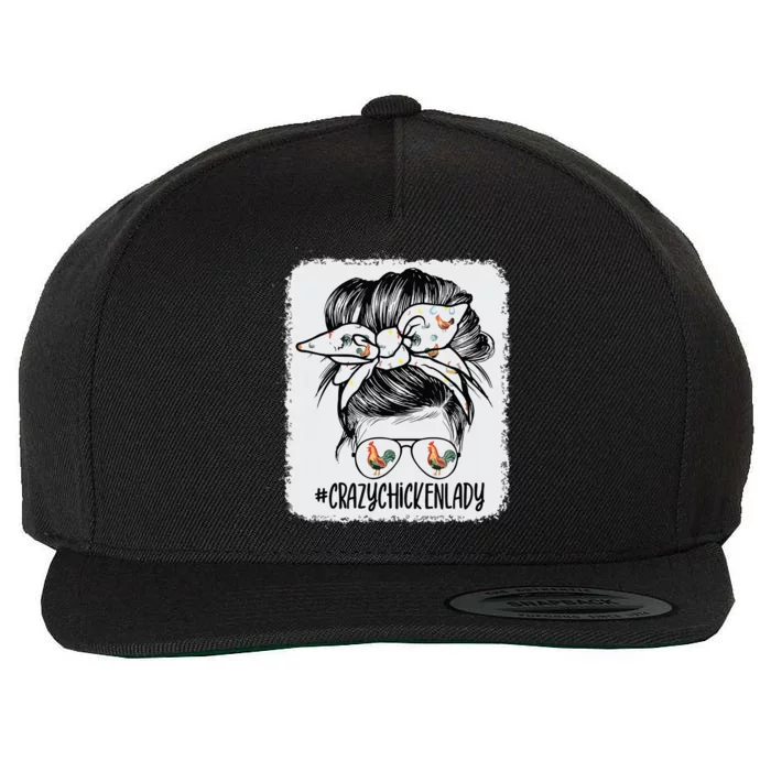 Crazy Chicken Lady Messy Bun Hair Wool Snapback Cap