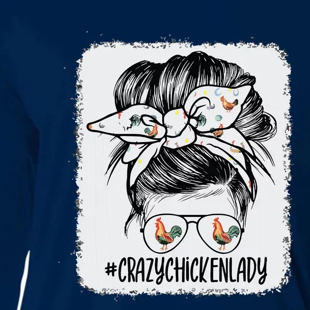 Crazy Chicken Lady Messy Bun Hair Cooling Performance Long Sleeve Crew