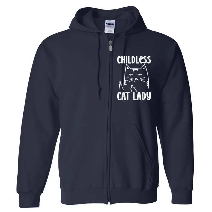 Childless Cat Lady 2024 Funny Political Elections Democrat Kamala Harris 2024 Full Zip Hoodie