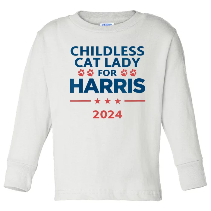 Childless Cat Lady For Harris Toddler Long Sleeve Shirt