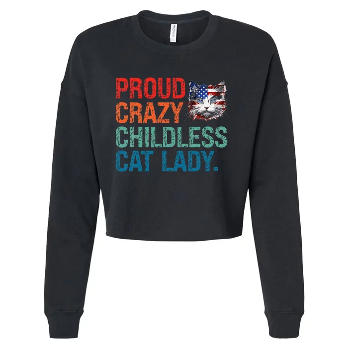 Childless Cat Ladies Vote Blue In November Democrats Liberal Cropped Pullover Crew