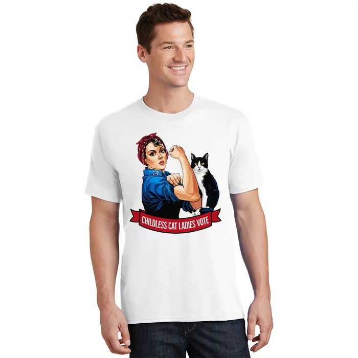 Childless Cat Ladies Vote Rosie The Riveter T-Shirt