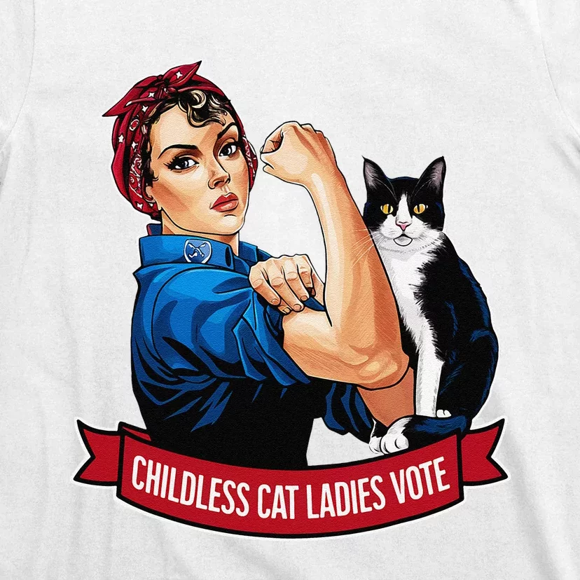 Childless Cat Ladies Vote Rosie The Riveter T-Shirt