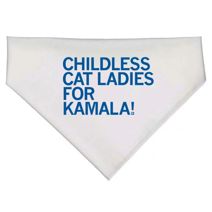 Childless Cat Ladies For Kamala USA-Made Doggie Bandana