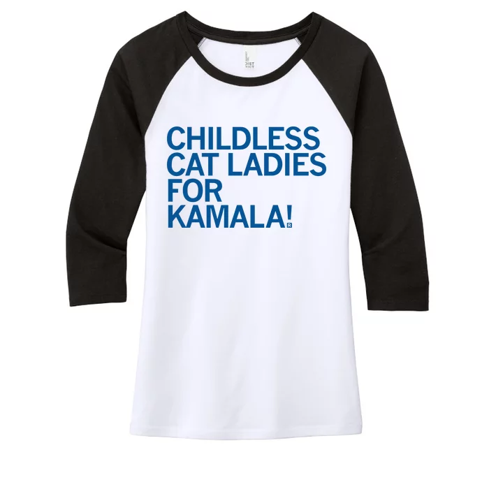 Childless Cat Ladies For Kamala Women's Tri-Blend 3/4-Sleeve Raglan Shirt