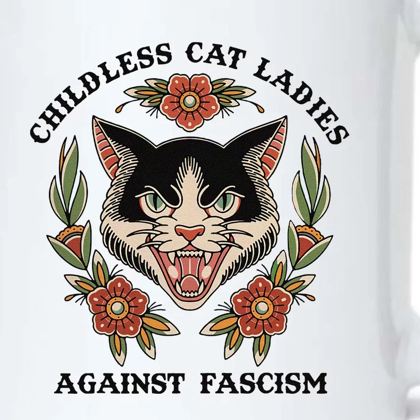 Childless Cat Ladies Against Fascism Black Color Changing Mug