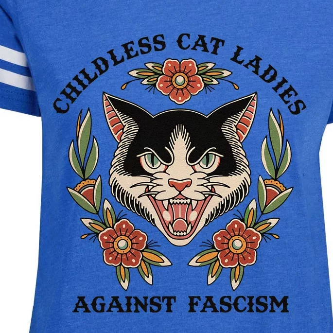 Childless Cat Ladies Against Fascism Enza Ladies Jersey Football T-Shirt