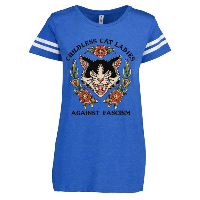 Childless Cat Ladies Against Fascism Enza Ladies Jersey Football T-Shirt