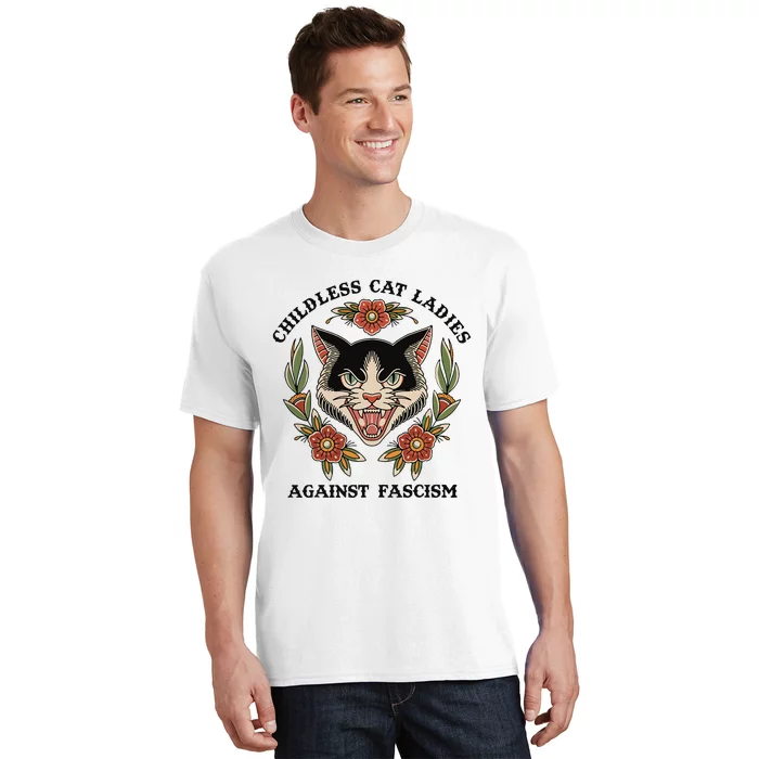 Childless Cat Ladies Against Fascism T-Shirt