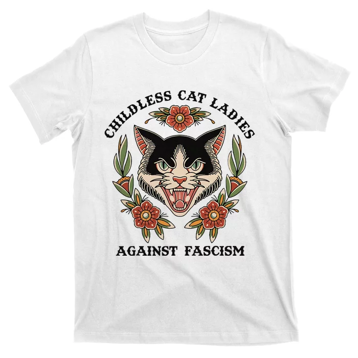 Childless Cat Ladies Against Fascism T-Shirt