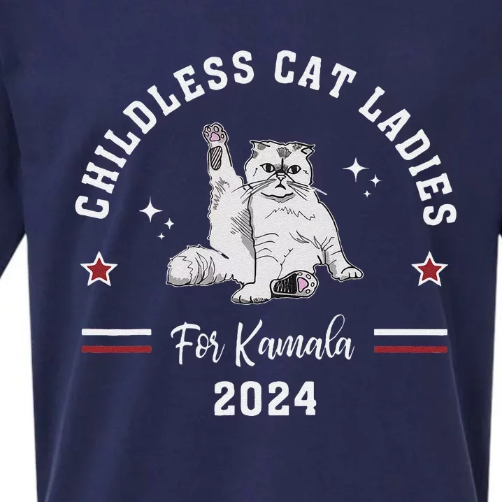 Childless Cat Ladies For Kamala Harris 2024 Election Sueded Cloud Jersey T-Shirt