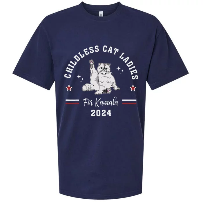 Childless Cat Ladies For Kamala Harris 2024 Election Sueded Cloud Jersey T-Shirt