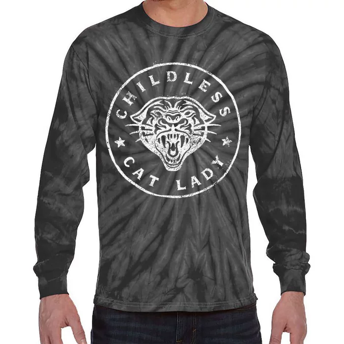 Childless Cat Lady Tie-Dye Long Sleeve Shirt