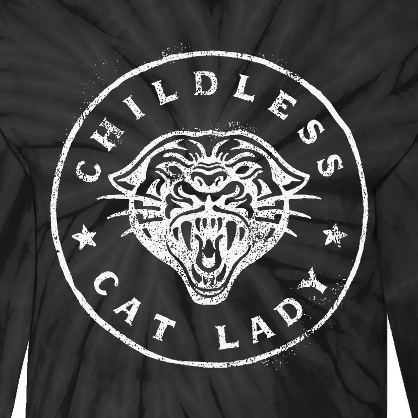 Childless Cat Lady Tie-Dye Long Sleeve Shirt