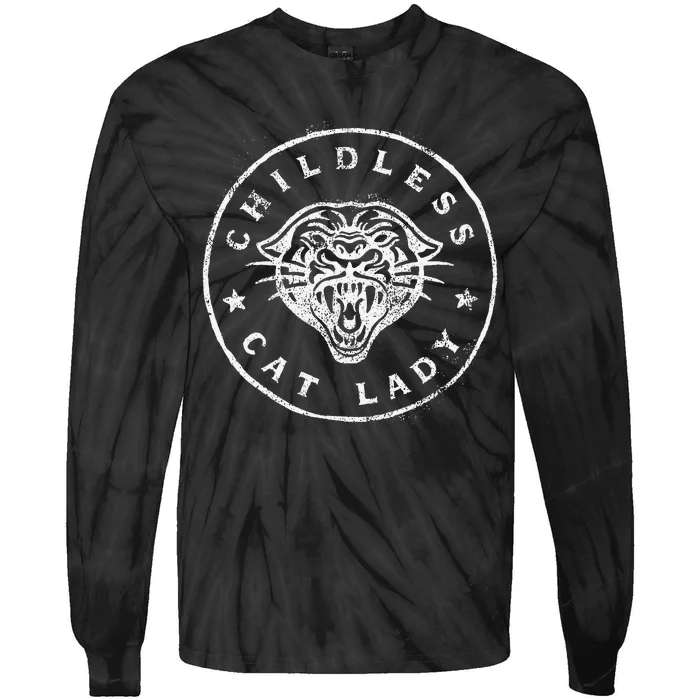 Childless Cat Lady Tie-Dye Long Sleeve Shirt