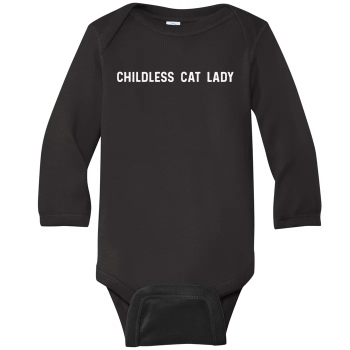 Childless Cat Lady Funny Cute Baby Long Sleeve Bodysuit