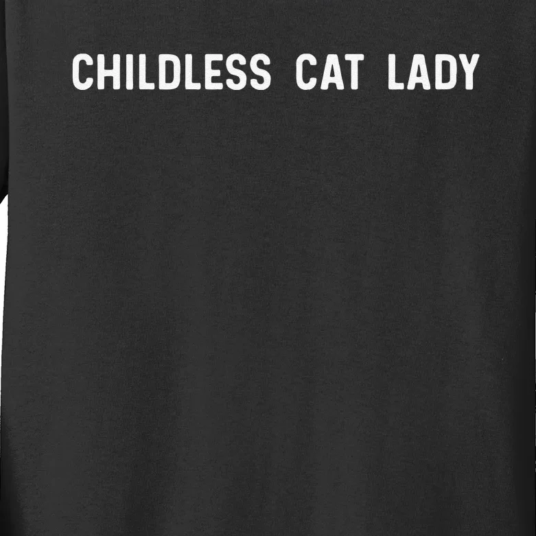 Childless Cat Lady Funny Cute Kids Long Sleeve Shirt