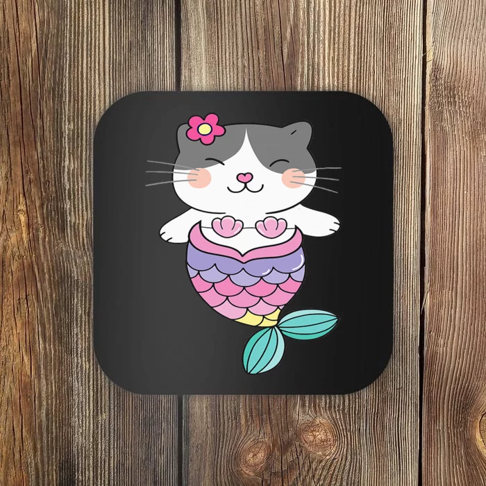 Cute Cat Lovers Adorable Mermaid Cat Coaster