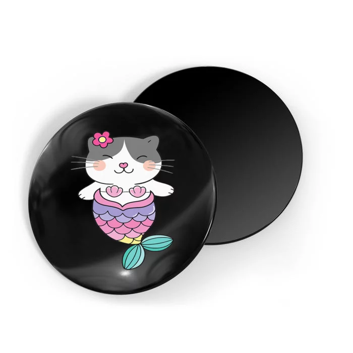 Cute Cat Lovers Adorable Mermaid Cat Magnet