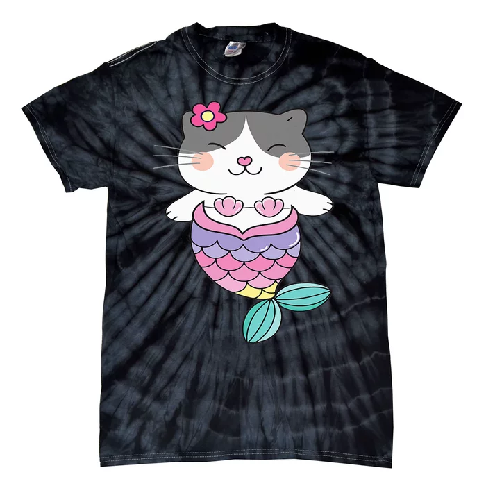 Cute Cat Lovers Adorable Mermaid Cat Tie-Dye T-Shirt