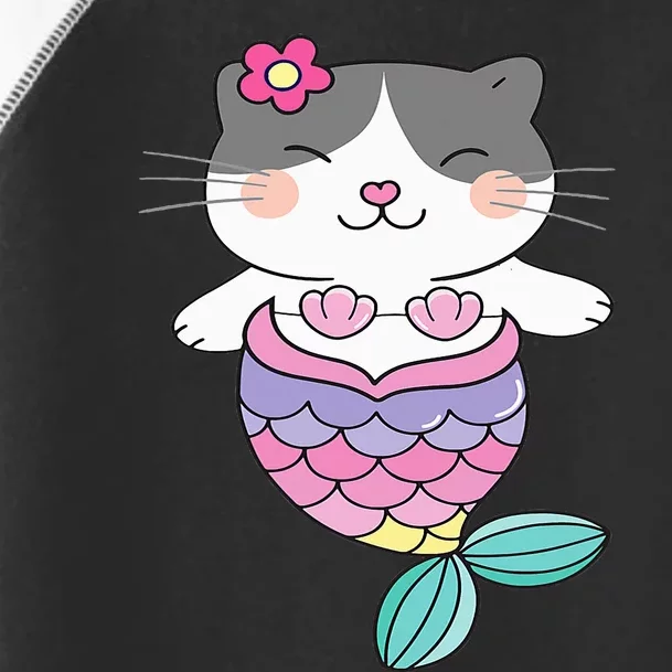 Cute Cat Lovers Adorable Mermaid Cat Toddler Fine Jersey T-Shirt