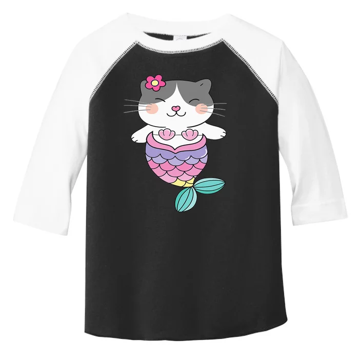 Cute Cat Lovers Adorable Mermaid Cat Toddler Fine Jersey T-Shirt