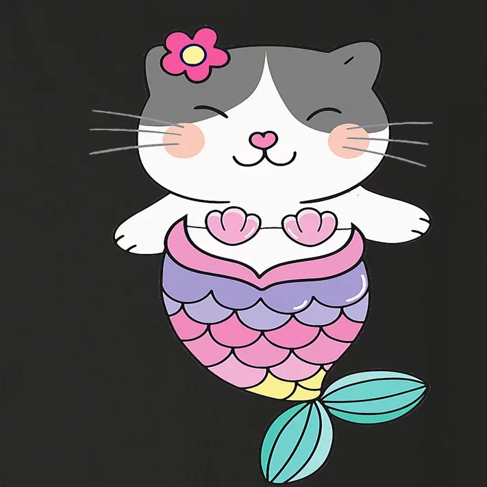 Cute Cat Lovers Adorable Mermaid Cat Toddler Long Sleeve Shirt