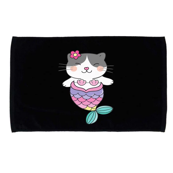 Cute Cat Lovers Adorable Mermaid Cat Microfiber Hand Towel