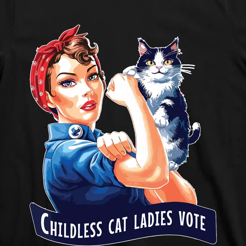 Childless Cat Ladies Vote Rosie The Riveter T-Shirt