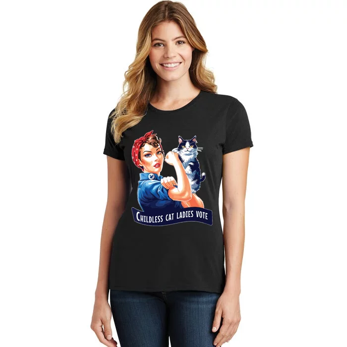 Childless Cat Ladies Vote Rosie The Riveter Women's T-Shirt