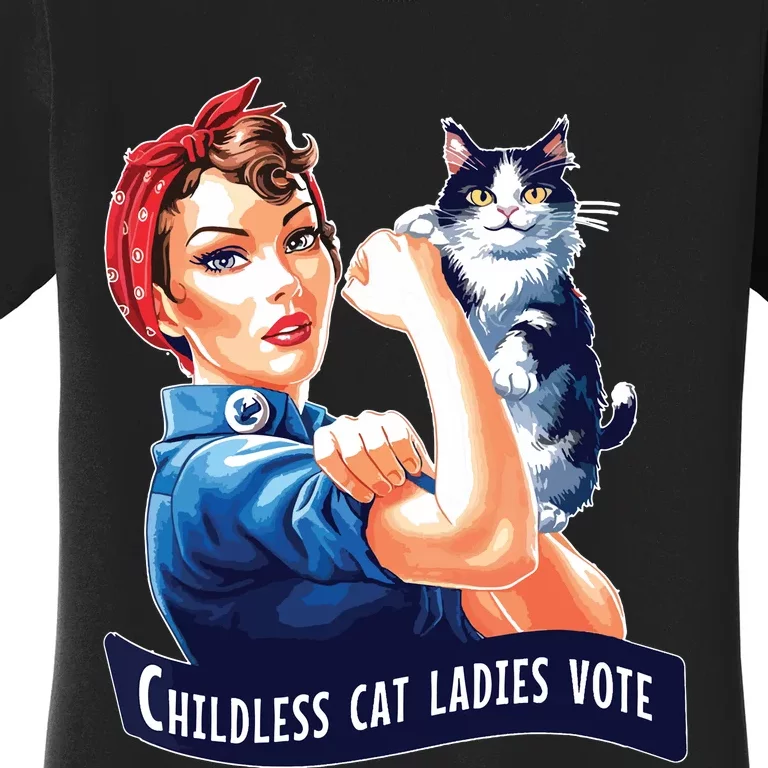 Childless Cat Ladies Vote Rosie The Riveter Women's T-Shirt