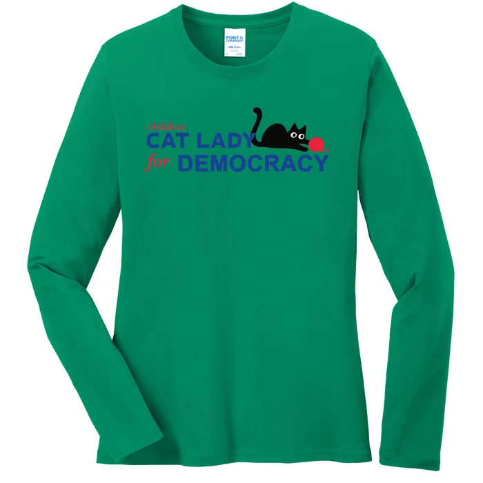 Childless Cat Lady Voting Election 2024 Usa Gift Ladies Long Sleeve Shirt