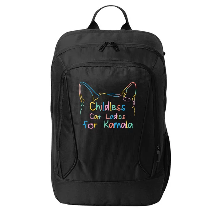 Childless Cat Lady Cat Ladies For Kamala Democrat Kamala Harris 2024 City Backpack