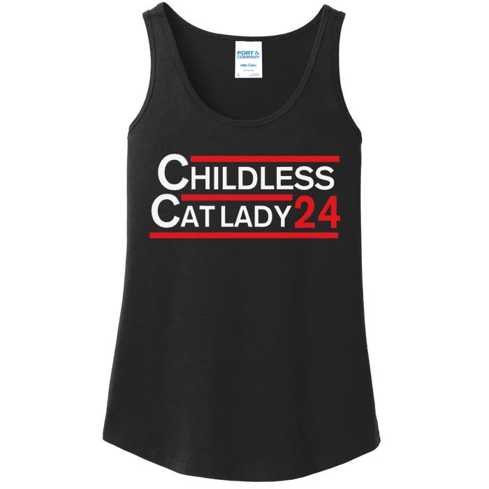 Childless Cat Lady 2024 Ladies Essential Tank