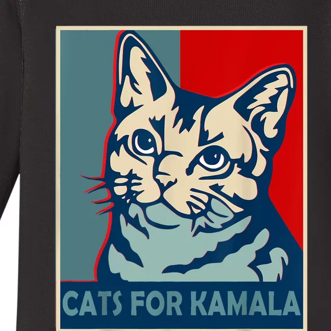 Childless Cat Lady Is Voting Kamala Harris President 2024 Baby Long Sleeve Bodysuit