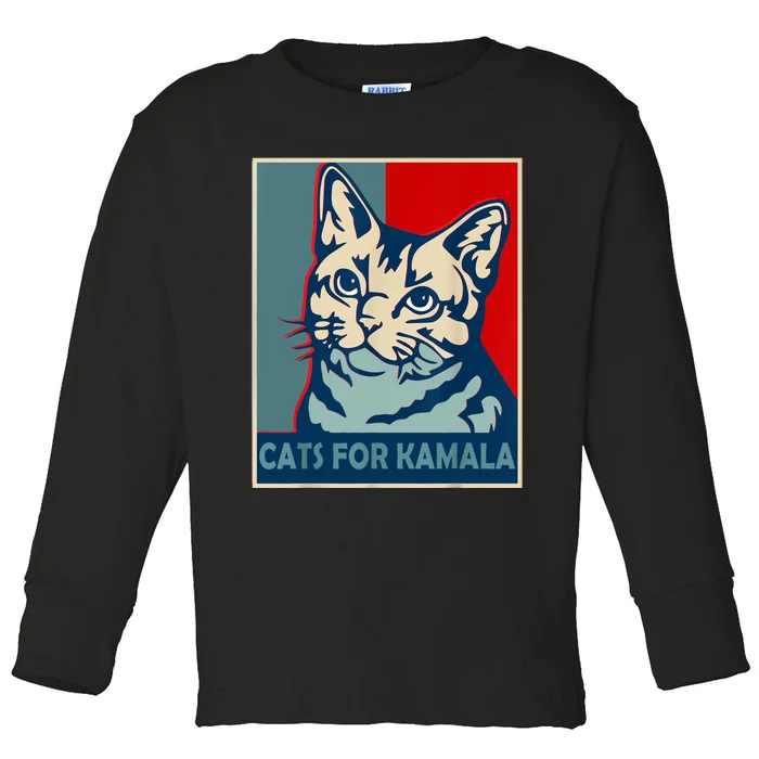 Childless Cat Lady Is Voting Kamala Harris President 2024 Toddler Long Sleeve Shirt